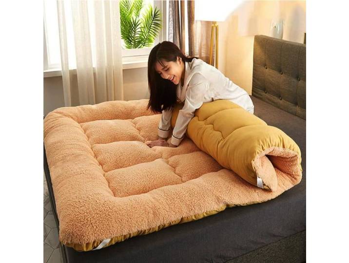 Matelas Futon épaissir de Sol Tatami Japonais Matelas de Couchage Pliable Lit d'oreiller de Chaise Longue au Sol 180x200 cm Kaki
