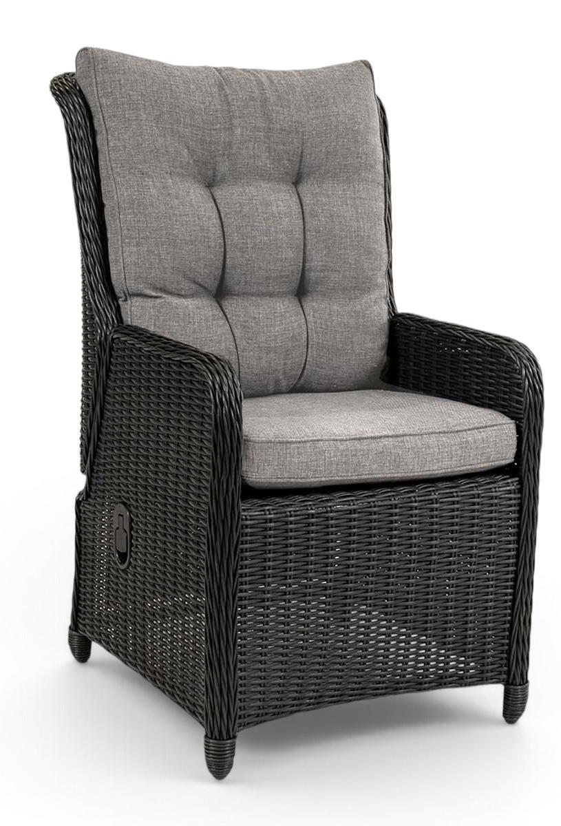Verstellbarer Gartenstuhl | Dublin | Schwarz | Rattan | 2er Set