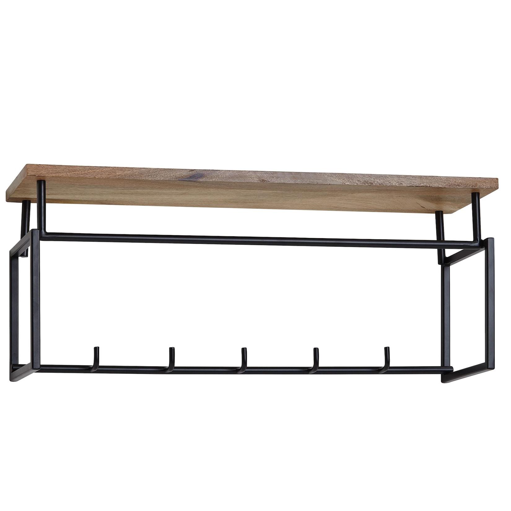 KADIMA DESIGN Wandgarderobe aus Mango Massivholz und Metall, Stilvolle Lösung für den Eingangsbereich
