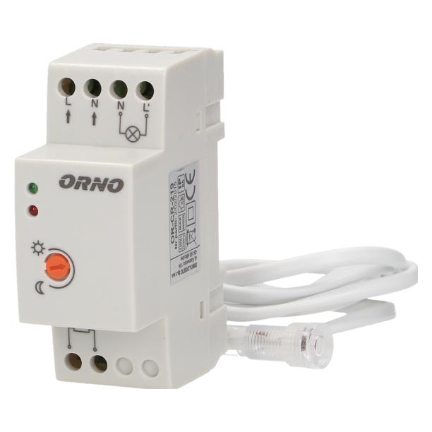 Orno Czujnik zmierzchowy na szynę DIN z hermetyczną zewnętrzną sondą, IP65, 3000W (OR-CR-219)