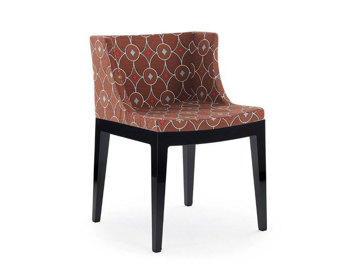 KARTELL fauteuil MADEMOISELLE RUBELLI QUATREFOIL (Base noire, siège marron - Tissu et polycarbonate)