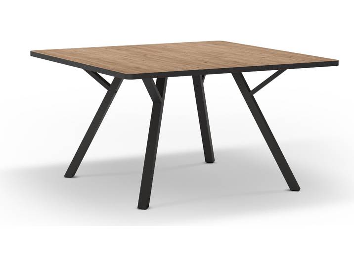 CALICOSY - Quadratischer Tisch mit schwarzen Metallbeinen L136 x B136 cm - BENI