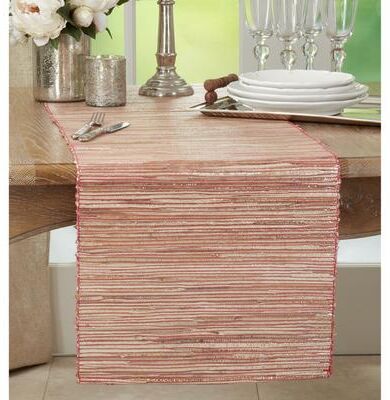 Saro Lifestyle Nubby Table Runner With Shimmering Woven Design