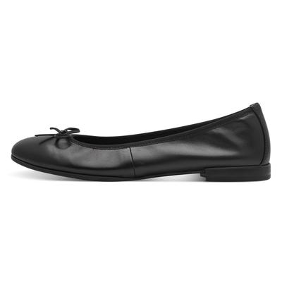 Ballerina TAMARIS, Damen, Gr. 36, Textil, schwarz, Leder, unifarben, Schuhe Ballerina, Flats, Slipper, Businessschuh mit dekorativer Schleife