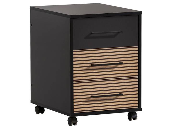 Rollcontainer Hank Schwarz/Eiche Artisan
