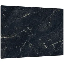 ALLboards Glas Herdabdeckplatte Schneidebrett SCHWARZER MARMOR 52×60 cm Multi-Platte Arbeitsplatte Herdschutz Deko für Küchen Gehärtetes