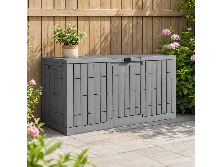 Outsunny Coffre Résine Extérieur 379L Verrouillable Résistant UV