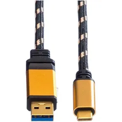 Roline Gold USB3.2 G1 Kabel, A-C, 3m (3 m, USB 3.2 Gen 1, 4.50 W), USB Kabel