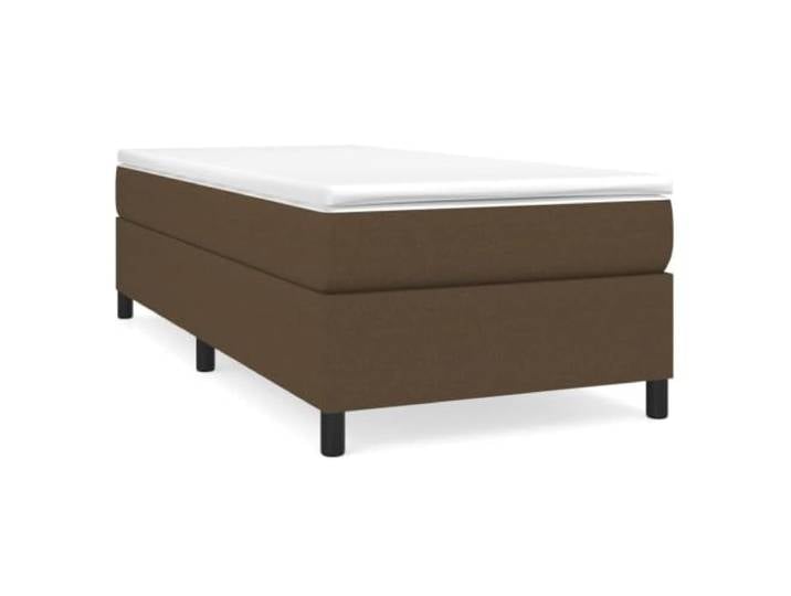 PUGYNBK Boxspringbett, 100 x 200 cm, mit Stoffmatratze, Braun Gefederte Federn, mittlere Festigkeit, Holzlatten, weicher Schutz, atmungsaktiv