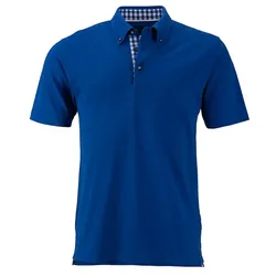 Polo-Shirt Trachtenlook "JN716" - 3XL - royal/royal-white