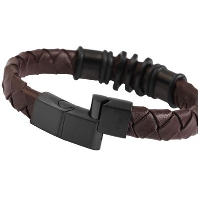 Armband ADELIA´S "Armband aus Leder 21,5 cm", braun, Armbänder, Herren, 22cm, Leder, Armband, Ideal zum Verschenken – schlicht und stilvoll