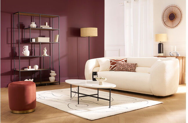 Miliboo Industrie-Bücherregal aus schwarzem Metall und Holz L114 cm TRESCA