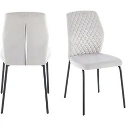 SalesFever »Freddie« Stuhl 2er-Set hellgrau 46,5x92x56,5 cm