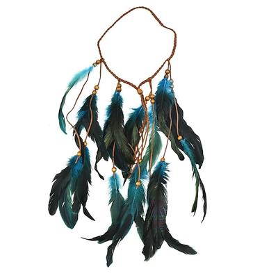 Boho Kopfschmuck Feder Stirnband Zubehör Feder elastisch Zigeuner Festival Stirnband indische ausgefallene Kopfbedeckungen der 1970er Jahre
