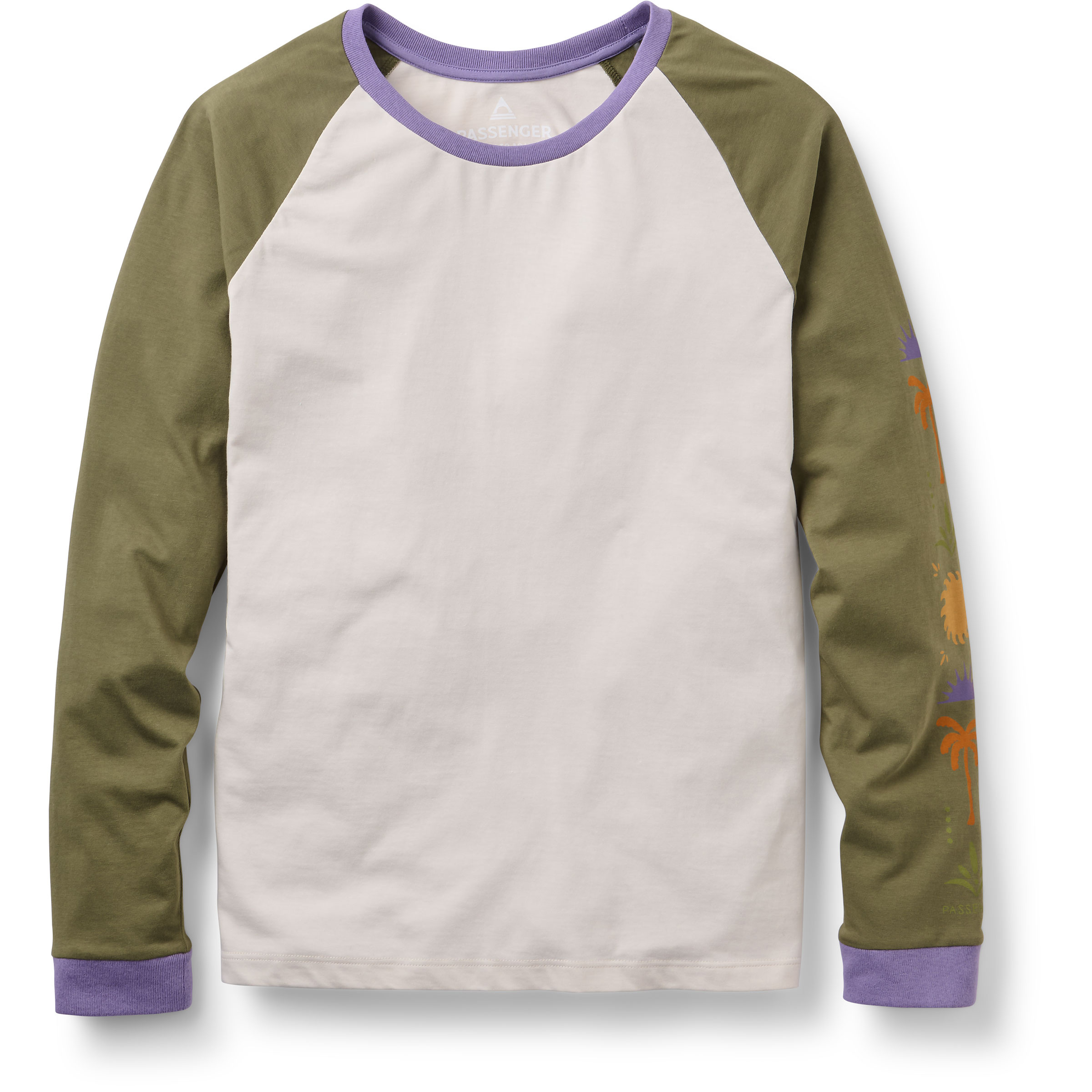 Passenger Stack Raglan Damen Longsleeves oliv Größe XS Lifestyle Hautfreundlich