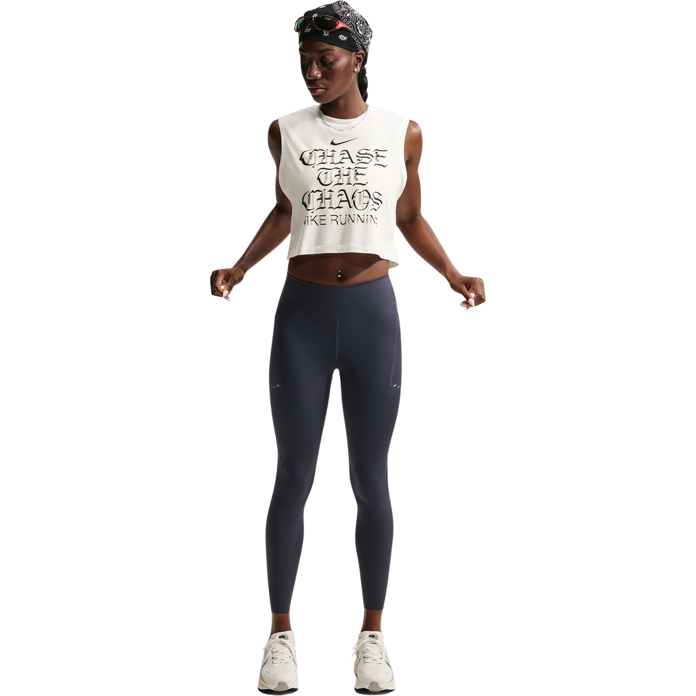 Nike Swift 7/8 Tights Damen Laufhose gridiron-reflective silv Größe M Trailrunning | Laufen Elastisch