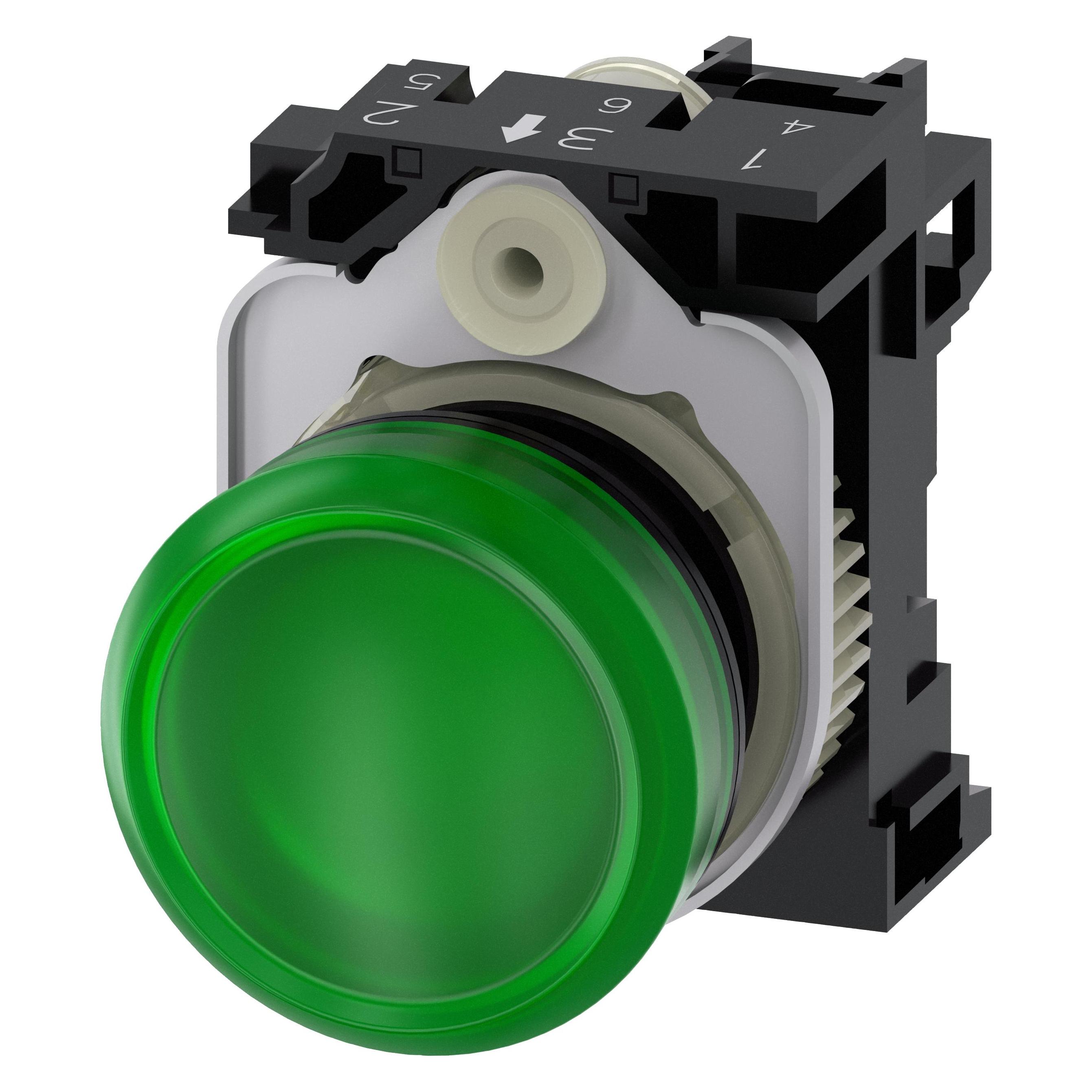 Siemens Indicator light, 22mm, green (3SU1106-6AA40-1AA0)