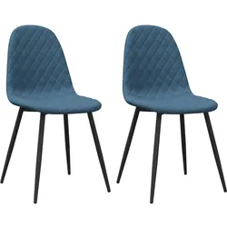 vidaXL Esszimmerstühle 2 Stk. Blau Samt