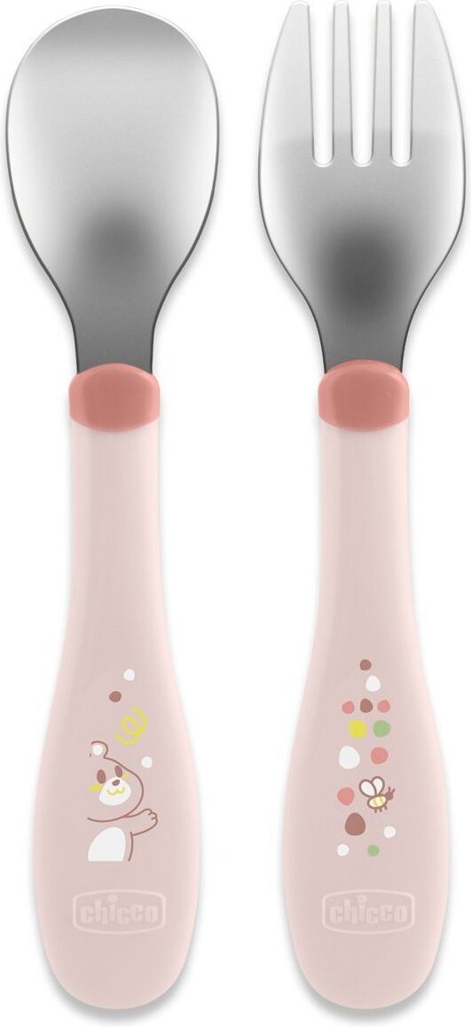 Set cucchiaio e forchetta bimbi Chicco 00016102150000 Rosa