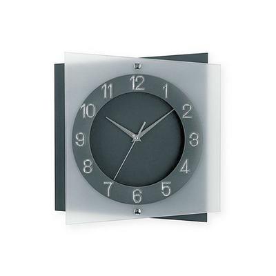Wanduhr AMS "W9323", grau (anthrazit), Wanduhren, B/H/L: 31cm x 31cm, Wanduhr, Quarzuhr,Mineralglas,Wohnzimmer,Esszimmer,Küche,Arbeitszimmer,Flur