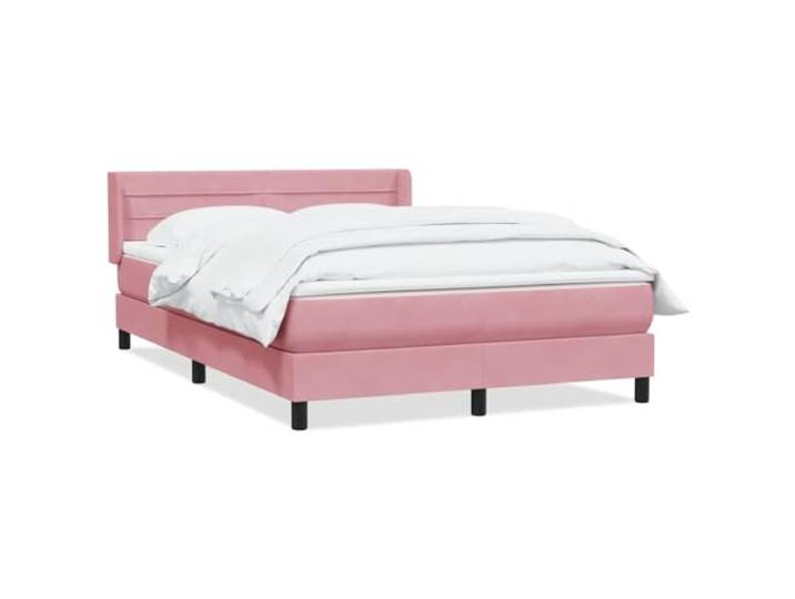 PUGYNBK Boxspringbett, Samt, Rosa, 160 x 210 cm Taschenfedern, verstellbares Kopfteil, abnehmbarer Matratzenschoner, Lattenrost
