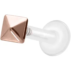 PTFE Labret mit Innengewinde + Titan-Aufsatz PYRAMIDE