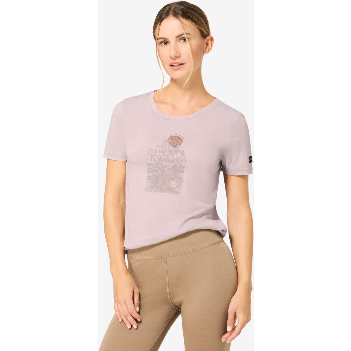 Super.Natural W Preikestolen Cliffs Tee dusty rose/feather grey/mountain trail gl (82I) XS SNWP0312882IXS