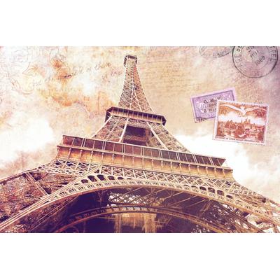 Fototapete PAPERMOON "Eiffelturm", bunt, B:3,5m L:2,6m, Vlies, Tapeten