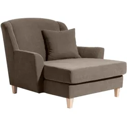 SESSEL XXL Karil Bezug Veloursstoff Buche natur / sahara