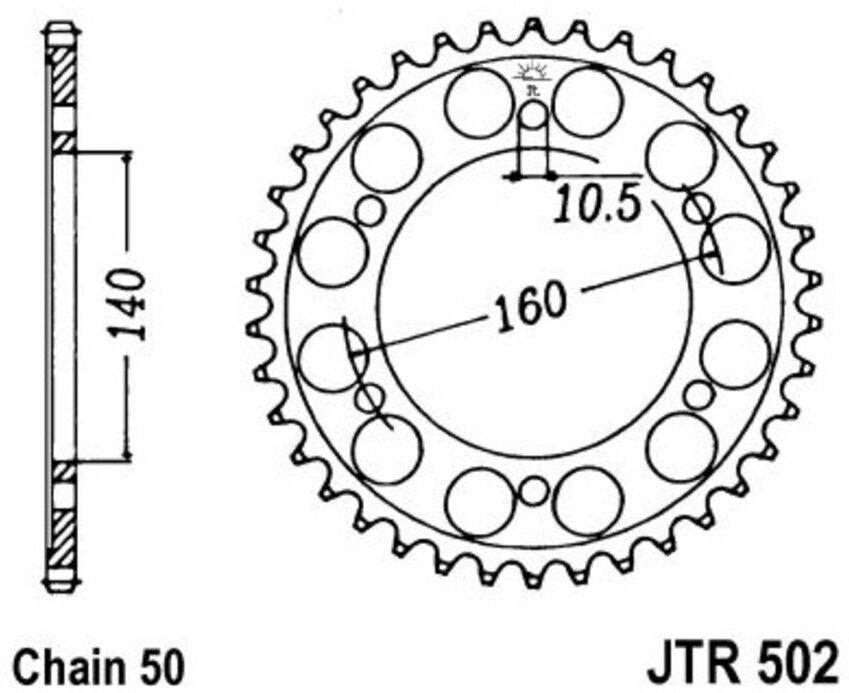 Couronne moto JT JTR502,49
