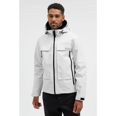 Outdoorjacke CAMP DAVID, Herren, Gr. 4XL, ash, Web, Material: 100% Polyamid, Futter: 100% Polyester, Wattierung: 100% Polyester, bedruckt, bestickt, regular fit normal, eingesetzt elastischer Bund, Jacken Outdoorjacke, mit längerer Rückenpartie