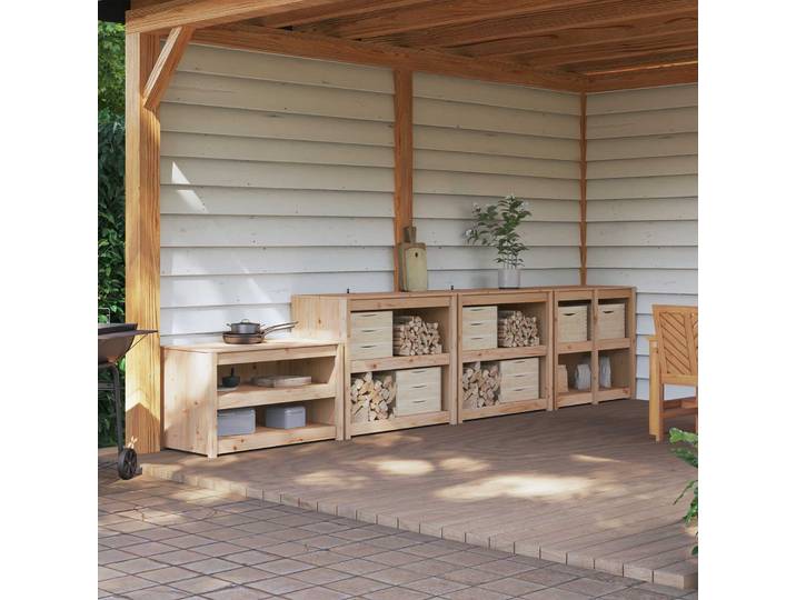 vidaXL Außenküchenschrank MEPPEL 4 stk. Natural Douglas