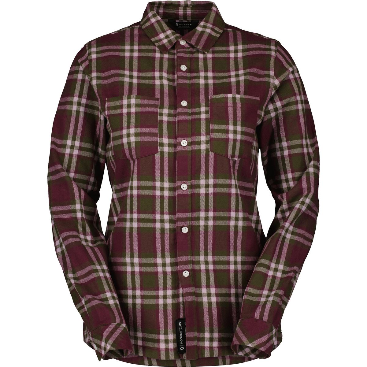 Scott Shirt W's Flannel LS fir green/wild red (7658) XL 4108877658012