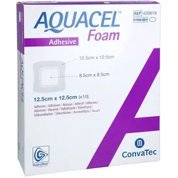AQUACEL Foam adhäsiv 12,5x12,5 cm Verband