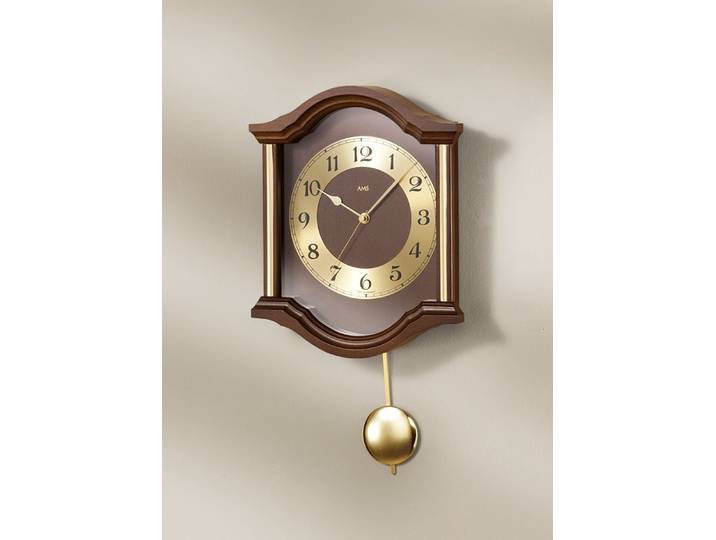 Wanduhr aus Holz, Nussbaum