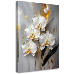 LEINWANDBILD Weiße Orchideen-Glamour-Blumen 40x60cm