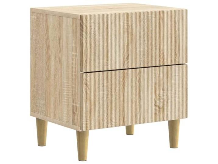 KUPTYERFG Nachttisch 43x34,5x48 cm Sonoma-Eiche Holzwerkstoff 2 Schubladen Kompakter Nachtschrank fürs Schlafzimmer: Modernes Design mit zwei Schubladen für geordneten Stauraum und Ablage.