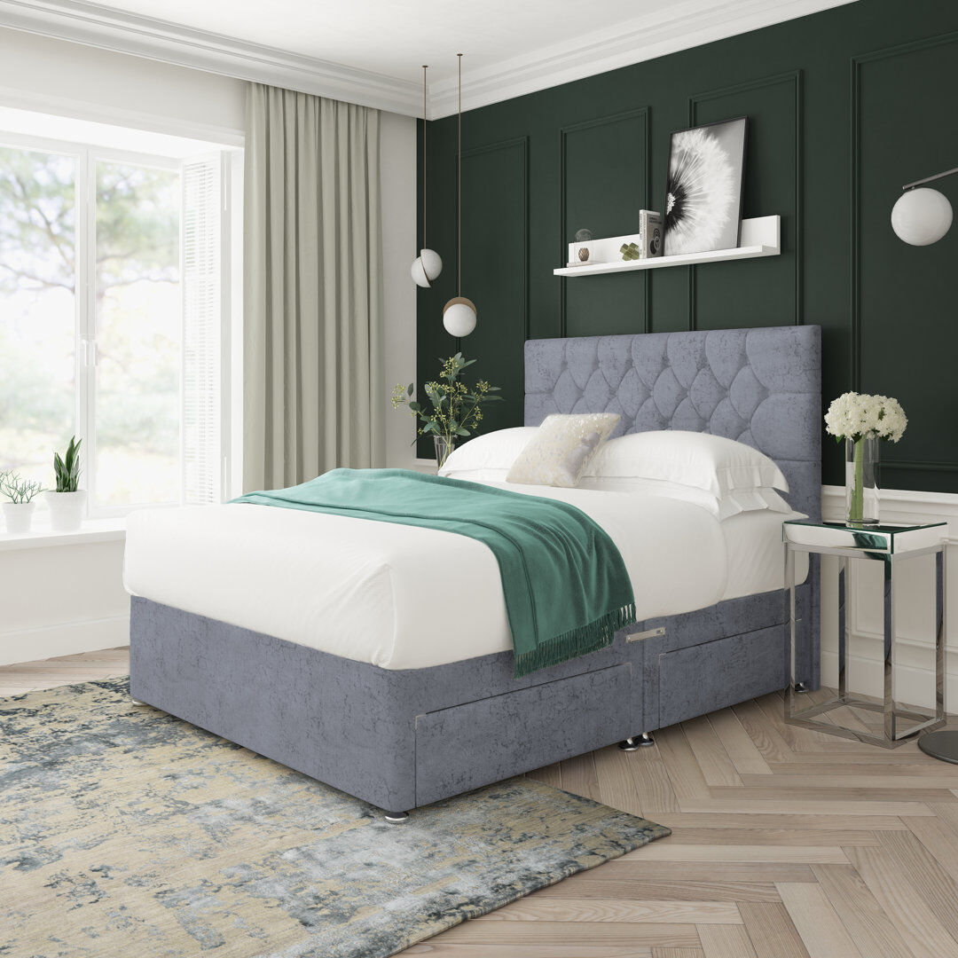 17 Stories Upholstered Bed Gunmetal Double (4'6)
