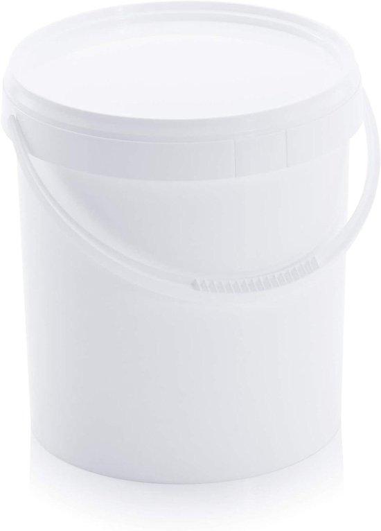 Eimer mit Deckel - Aufbewahrungsbehälter - Haushaltsgebrauch - Lebensmittelsicherheit - 10.8 Liter - Weiß