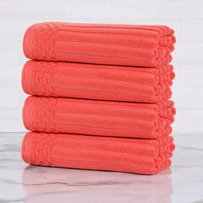 Superior Soho Ribbed Cotton Hand Towel Set of 4