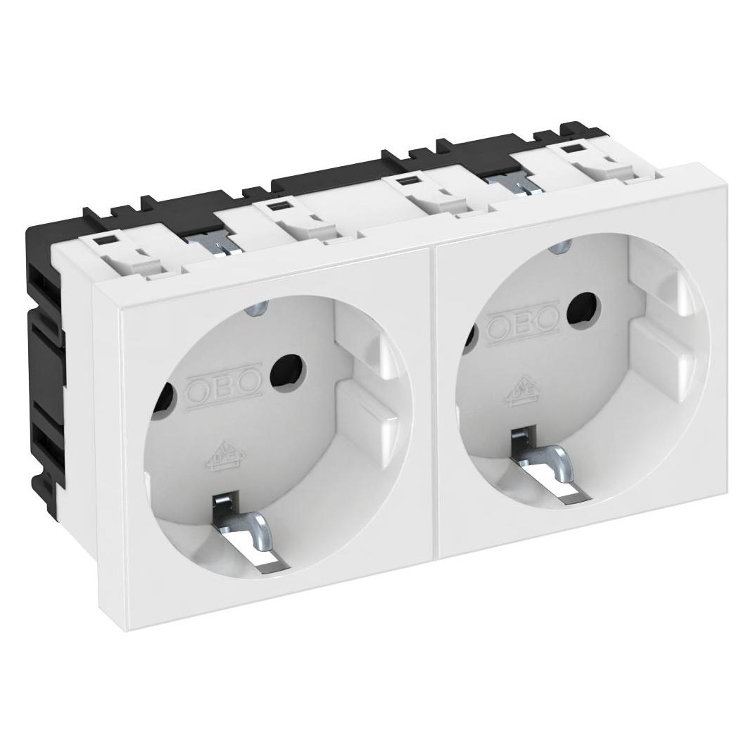 OBO Bettermann STD-D0 RW2 Steckdose 0° 2f Schutzkontakt 250V 10/16A PC rws 612002 (6120022)