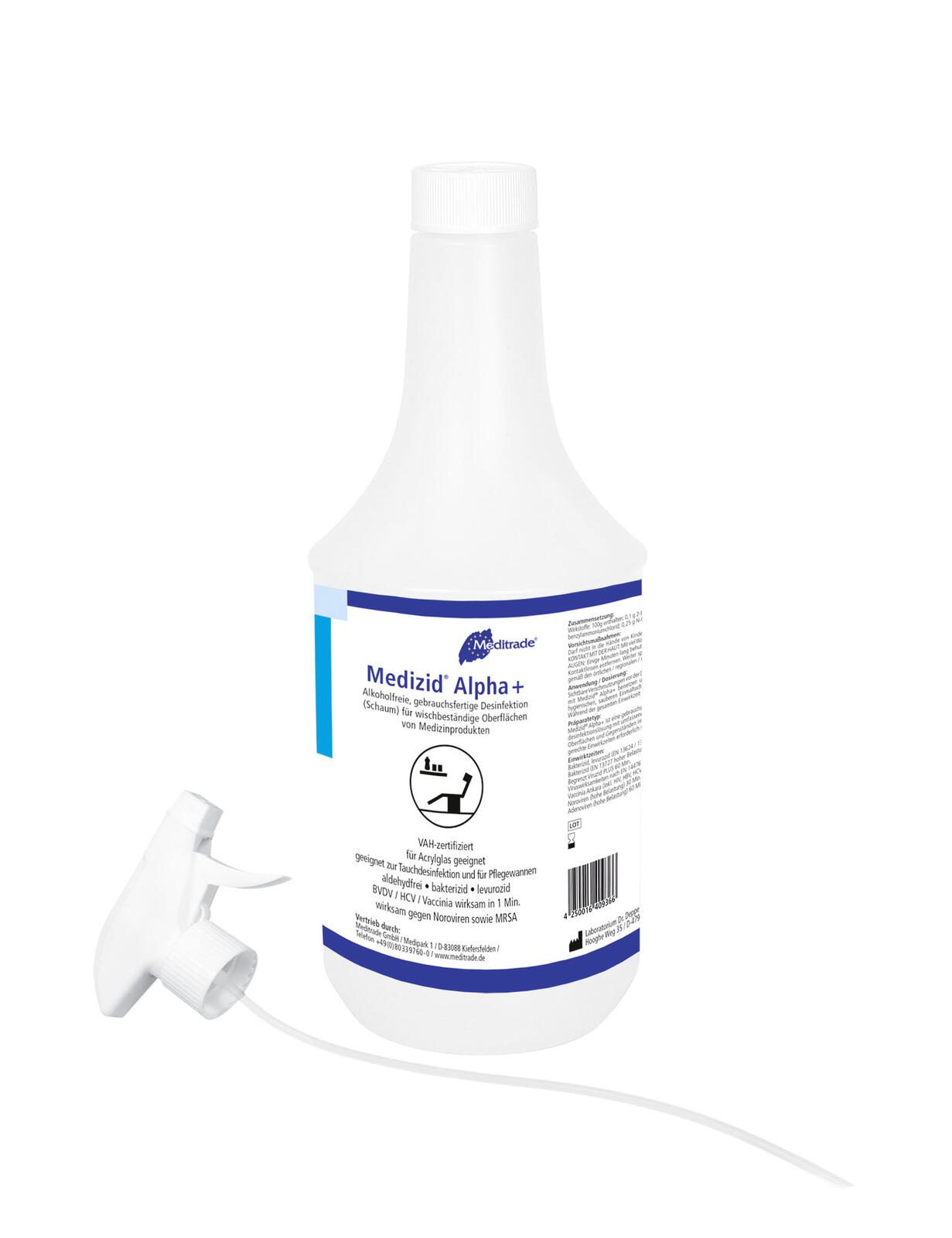 Meditrade® Medizid® Alpha+ Alkoholfreies Desinfektionsmittel 1,0 l 00964+