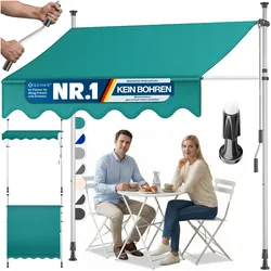 KESSER® Klemmmarkise mit Handkurbel Balkon, Balkonmarkise ohne Bohren, UV-beständig höhenverstellbar wasserabweisend , Sonnenschutz, Terrassenüberdachung , einfache Montage