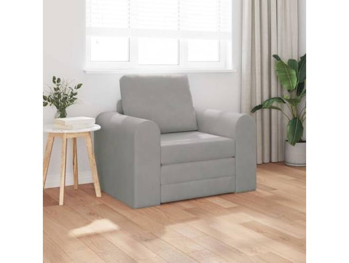 KTHLBRH Schlafsofa hellgrau 98 x 71 x 83 cm Samt Minimalistisches Design, weiche Haptik, geeignet für Wohnzimmer, klare Linien