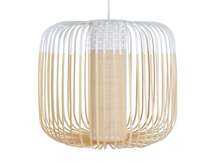 Suspension Bamboo M White - Forestier Bamboo Light M - Salon / séjour - Design - Bambou - À ampoule unique