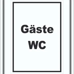 HB-Druck Gäste WC Schild mit Text Toilette hochkant A2 Rückseite selbstklebend