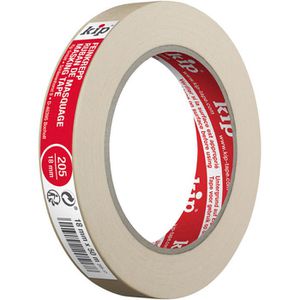 KIP Kreppband 205-17, Masking Tec, Feinkrepp, 18mm x 50m, für Innen und Außen