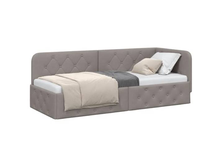 KTHLBRH Eckbett Taupe 80 x 200 cm Stoff Weiches Polyester, wendbare Armlehnen, Schlafsofa, robustes Sperrholz