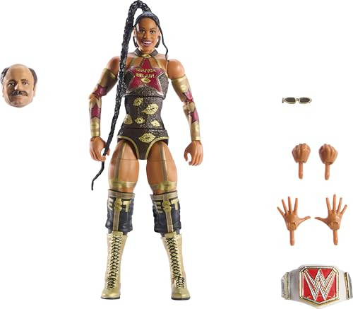 Mattel WWE Elite Collection Bianca Belair WrestleMania Actiefiguur met accessoires en Build-A-Figure onderdelen, 15 cm
