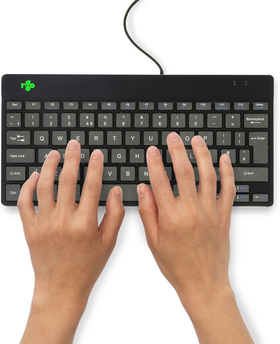 R-Go Tools Compact Break Ergonomic Keyboard, QWERTY (UK), Black - Wired